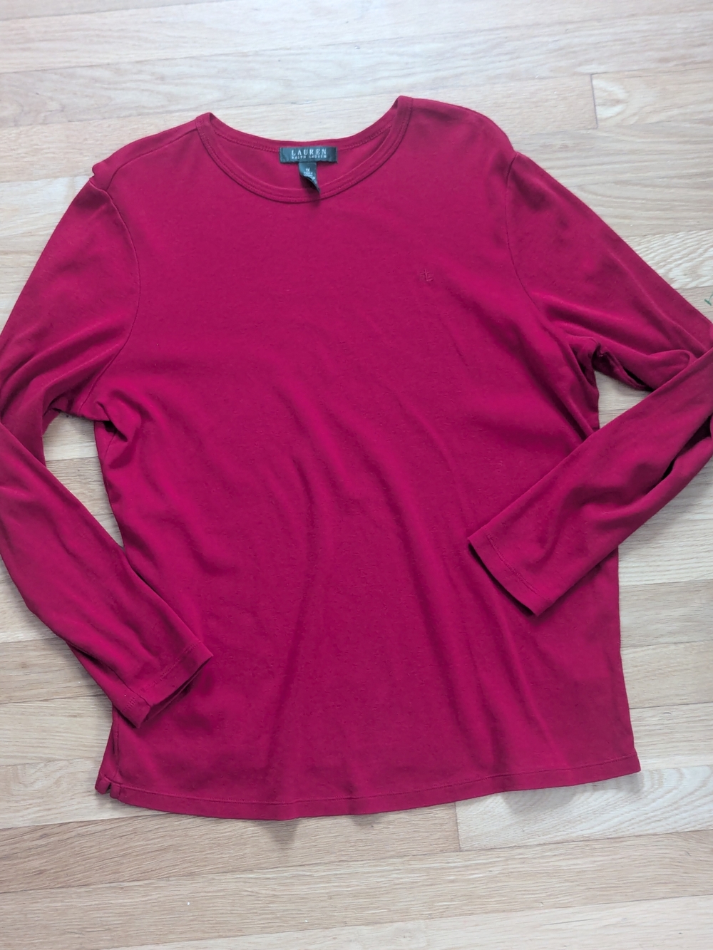 Lauren Ralph Lauren Red Long-Sleeve Crewneck Shirt